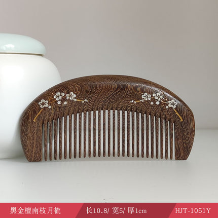Sandalwood Comb for Meridian Scalp Massage, Anti-Static Hair Comb for Women, Medium-Tooth Volumizing Comb, Meridian Comb Gift Box