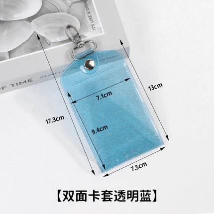 Waterproof PVC Transparent Flash Powder Card Set Work Card Student Meal Card Certificate Star Peripheral Small Card Storage Set Pendant