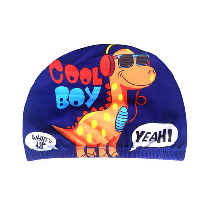 Cartoon Children's Swimming Cap Printed Cute Fashionable Cloth Cap for Boys and Girls Comfortable Non-Stretching Swimming Cap Cloth Cap Quick-Drying
