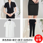 Black suit skirt pants white shirt / S