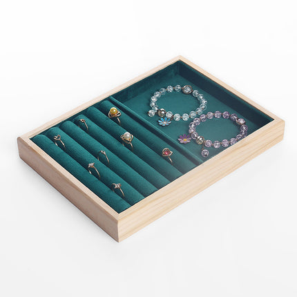 Solid wood watch tray earrings rack ring tray household jewelry rack storage tray bracelet rack stall jewelry display stand