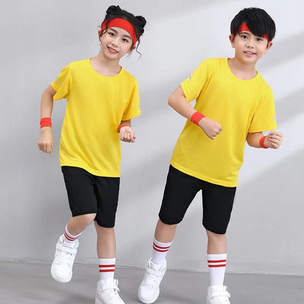 Quick-Drying Breathable Summer Training Class Sports Meeting Kidsren's Primary School Class Uniform Football Training Camp Sports T-Shirt Custom Set