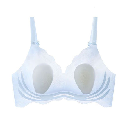 Rabbit Ear Bra for Women with Large Busts, Minimizing Effect, Vest-Style, Gathered, Wireless, Rabbit Ear Cup, Lift-Up Bra, Seamless, Thin Style