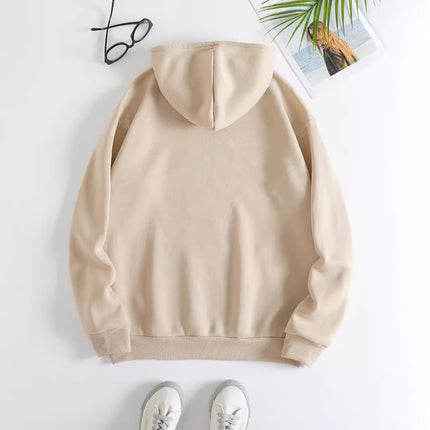 Fashion Joker Hoodie College Style Line Bear Print