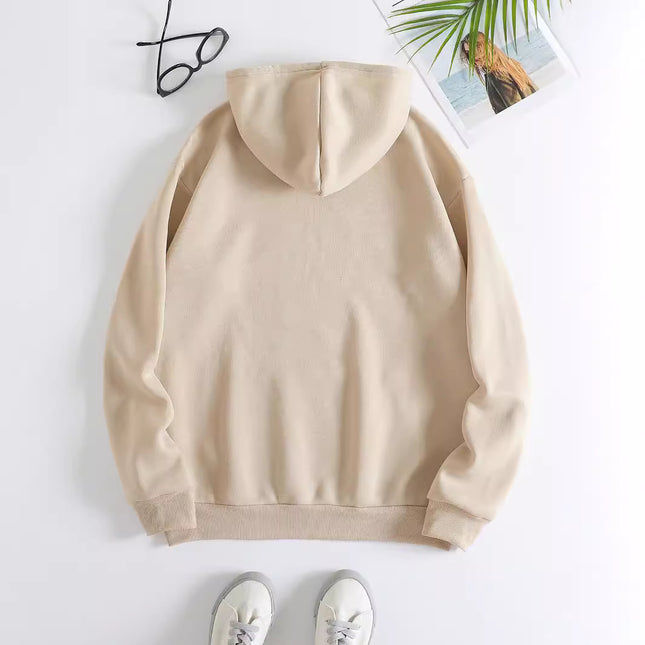 Fashion Joker Hoodie College Style Line Bear Print