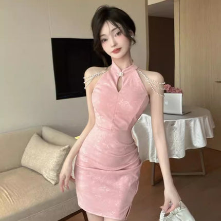 High-end sense Chinese modified cheongsam vintage women's 2024 new pure sexy royal sister hip dress dress