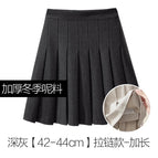 Dark gray [extended] thickened woolen material / XS