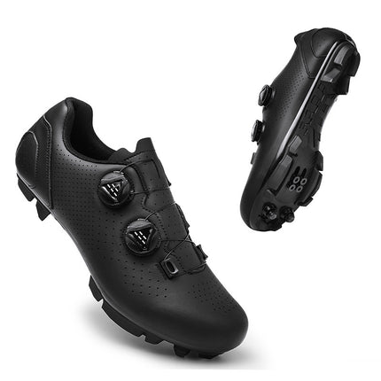 Road Mountain Men's and Women's Locked Bicycle Shoes, Lock-Free Shoes, Hard-Soled Spinning Cycling Shoes, Gym Black
