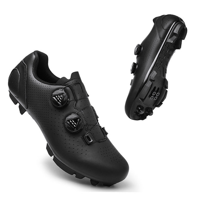 Road Mountain Men's and Women's Locked Bicycle Shoes, Lock-Free Shoes, Hard-Soled Spinning Cycling Shoes, Gym Black