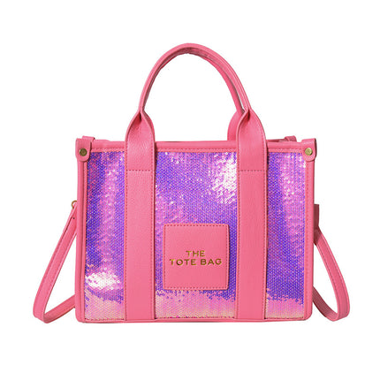 Cross-Border 2025 New Bags Korean Style Fashionable Simple Sequin Bags Tote Bag Shoulder Crossbody Handbag