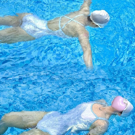 Source Manufacturer One-Piece Triangle Swimsuit Women's Swimming Pool Training Special Racing Swimsuit Sparkling White Sports Style