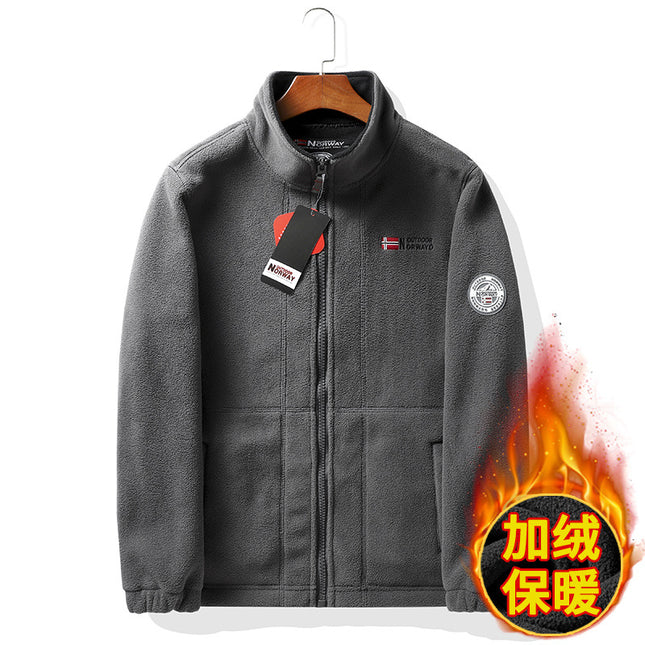 Export to Norway! Functional Outdoor Cold Protection! Available in Large Sizes! Trendy Autumn and Winter Warm Polar Fleece Jacket