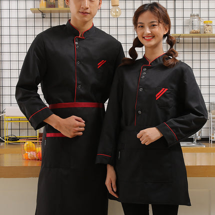 Chef's Work Clothes Men's Long Sleeve Chef's Clothes Back Kitchen Clothes Catering Restaurant Hotel Work Clothes Canteen Chef's Clothes