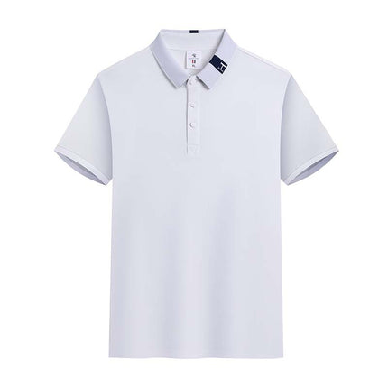 200g spring and summer ice silk cotton business short sleeve lapel POLO shirt fast sweat-wicking silky wear-resistant non-pilling anti-wrinkle