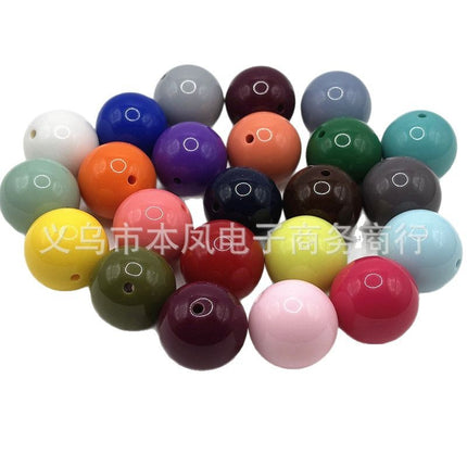 30mm solid color acrylic beads 25mm round beads translucent popular necklace key chain clothing headdress pendant