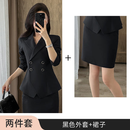Professional suit Women's High-grade Suit Overskirt Two-piece Set Property Consultant Work Clothes Suit Jacket Jewelry Store Fixture