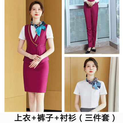 China Southern Airlines stewardess uniform professional suit female hotel front desk reception temperament work clothes flight attendant interview clothing summer