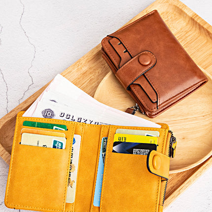 Women's Korean-style fashionable short wallet 2024 new student simple clutch multi-card wallet coin purse