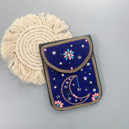 Bohemian Women's Mobile Phone Bag Xinjiang Inner Mongolia Yunnan Travel Souvenir Retro Heavy Industry Rice Bead Shoulder Bag