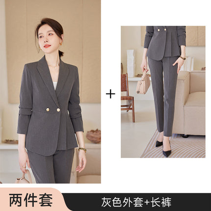 Suit suit Women's Autumn New Business Wear Fashion Elegant Goddess Fan Suit Dress Hotel Manager Work Clothes