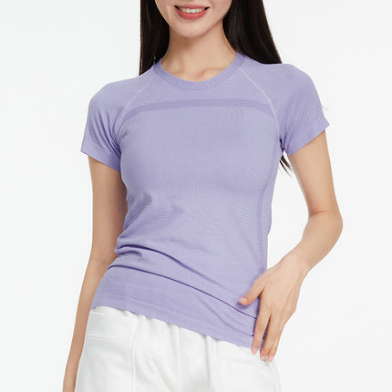 luluT-shirt sports quick-drying yoga clothes short sleeve top fitness sports running seamless all-match sports short sleeve
