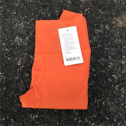 Solid Color 3.0 Double-Sided Brushed Women's High-Waisted Yoga Nine-Point Pants Peach Hip-Lifting Tummy-Tightening Elastic Running Fitness Pants