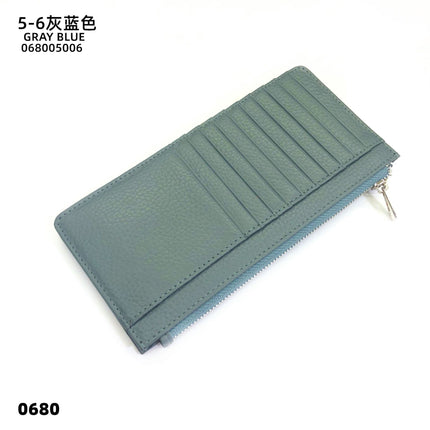 Women's Genuine Leather Fashion Long Zipper Mobile Phone Wallet High-grade Cowhide Men's Large Capacity Card Bag Two-in-One in stock