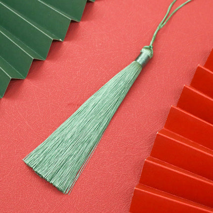 13cm Closed Tassel Fan Accessories Chinese Style Fan Pendant Bookmark Clothing Hanging Spike Accessories Jewelry Decoration Tassel