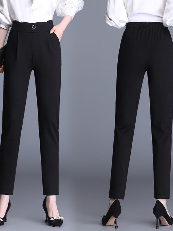 High-end Wide-leg Pants Spring and Autumn New Arrival Middle-aged Mother High Waist Loose plus size Dosing Straight Pants Casual Women's Pants