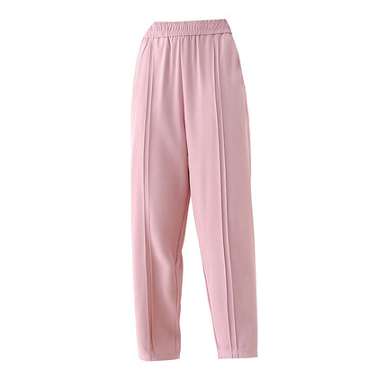Real shot 2024 summer new chubby girl cool plus size high waist solid color casual harem pants loose pipe pants for women