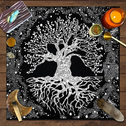 Tree of Life Tarot Card Tablecloth Game Decorative Tablecloth Card Game Push Card Game Ceremony Props Decorative Tablecloth