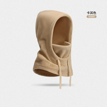 New Thickened Fleece Hat Ski Headgear Outdoor Cycling Fleece Mask Cold-proof Integrated Cap Windproof Scarf