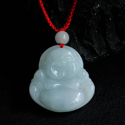 Jade Pendant with Natural Jadeite, Peaceful Buckle, Guanyin Jade Buddha, Burmese Jade Jewelry Factory Wholesale S2091518