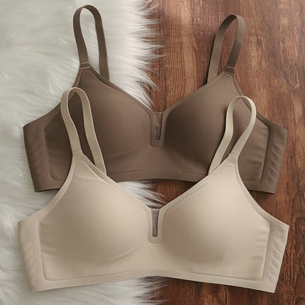 Cross-Border Popular Hollow-Out Backless Bra for Women, Wireless, Push-Up, Anti-Sagging, Seamless, Adjustable, Thin Style