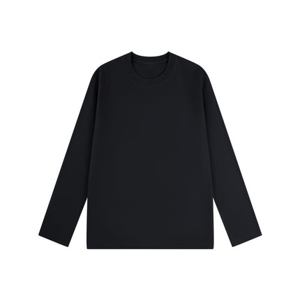 Men's Long-Sleeved Round-Neck T-Shirt for Spring and Autumn, White Base Layer Shirt, Skin-Friendly Men's T-Shirt, Premium Gray