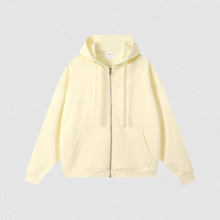 Large terry anti-static drop-shoulder casual cardigan zipper jacket