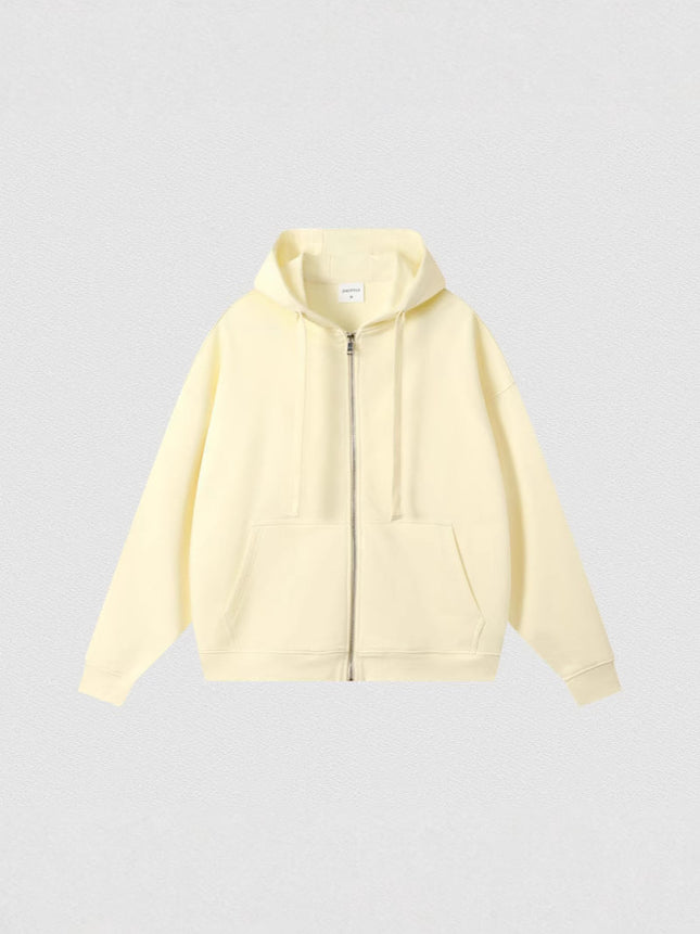 Large terry anti-static drop-shoulder casual cardigan zipper jacket