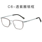 Transparent purple circle silver frame