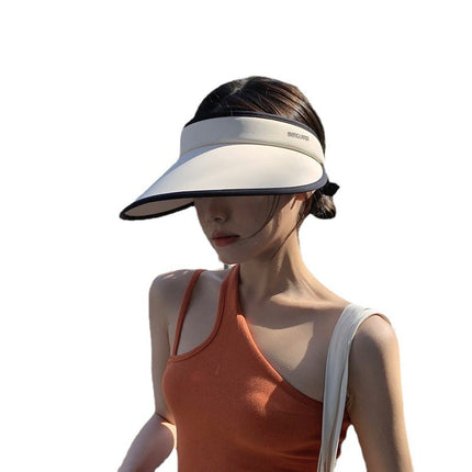 Women's Summer Trendy Korean Fashion Versatile Face-Slimming Visor Hat for Outdoor Commuting, Cycling, Sun Protection, and Sunshade