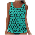 Mint green polka dot-single top / S