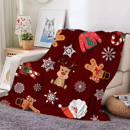 Christmas Decoration Blanket Holiday Blanket Red Festive Blanket Christmas Tree Polo Sofa Blanket Flannel Blanket
