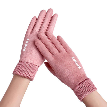 Gloves for Men and Women in Autumn and Winter, Cold-Proof, Anti-Slip, Windproof, Warm, Fleece-Lined, Touch-Screen Compatible, Outdoor Mountaineering and Cycling Sports Gloves