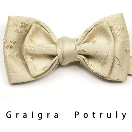 7-day replacement men's original Brown national style retro British fashion personality solid color bow tie men
