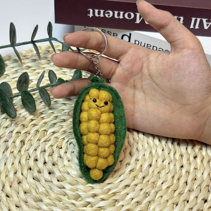 Nepalese Handmade Wool Felt Finished Vegetable and Fruit Bag Pendant Cute Bread Keychain Creative Decoration