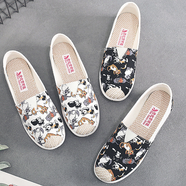 Old Beijing Cloth Shoes Women's Summer and Autumn New All-match Cyber Celebrity Non-slip Soft-soled Casual Breathable Canvas Shoes Korean Style Comfortable
