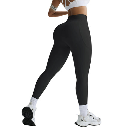 Muyao Amazon High-Elastic Pocket Yoga Pants High-Waisted Tummy Control Sports Fitness Pants Women's High-Waisted Yoga Pants