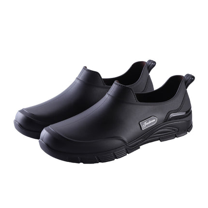 Men's Short Rain Boots, Non-Slip, Waterproof, Fashionable Rain Boots, Velvet Warm Rubber Shoes, Fishing Short-Tube Work Water Shoes, Overshoes
