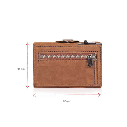 Rfid First-Layer Cowhide Men's Wallet Card Holder Men's Wallet Short Amazon Multi-Functional Wallet Crazy Horse Wallet