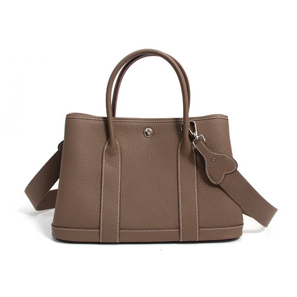 2025 New Women's Bag Top Layer Cowhide Large Capacity High-end Garden Bag Fashionable All-match Commuter Leather Handbag