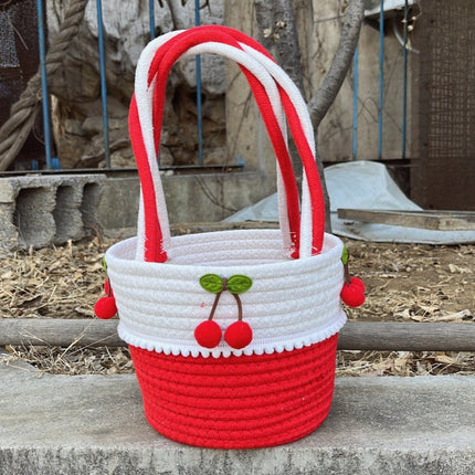 Cute Rainbow Portable Small Bag Women's New Arrival Handmade Cotton Women's Bag Straw Woven Bag Hand Gift Box Bag Beach Bag